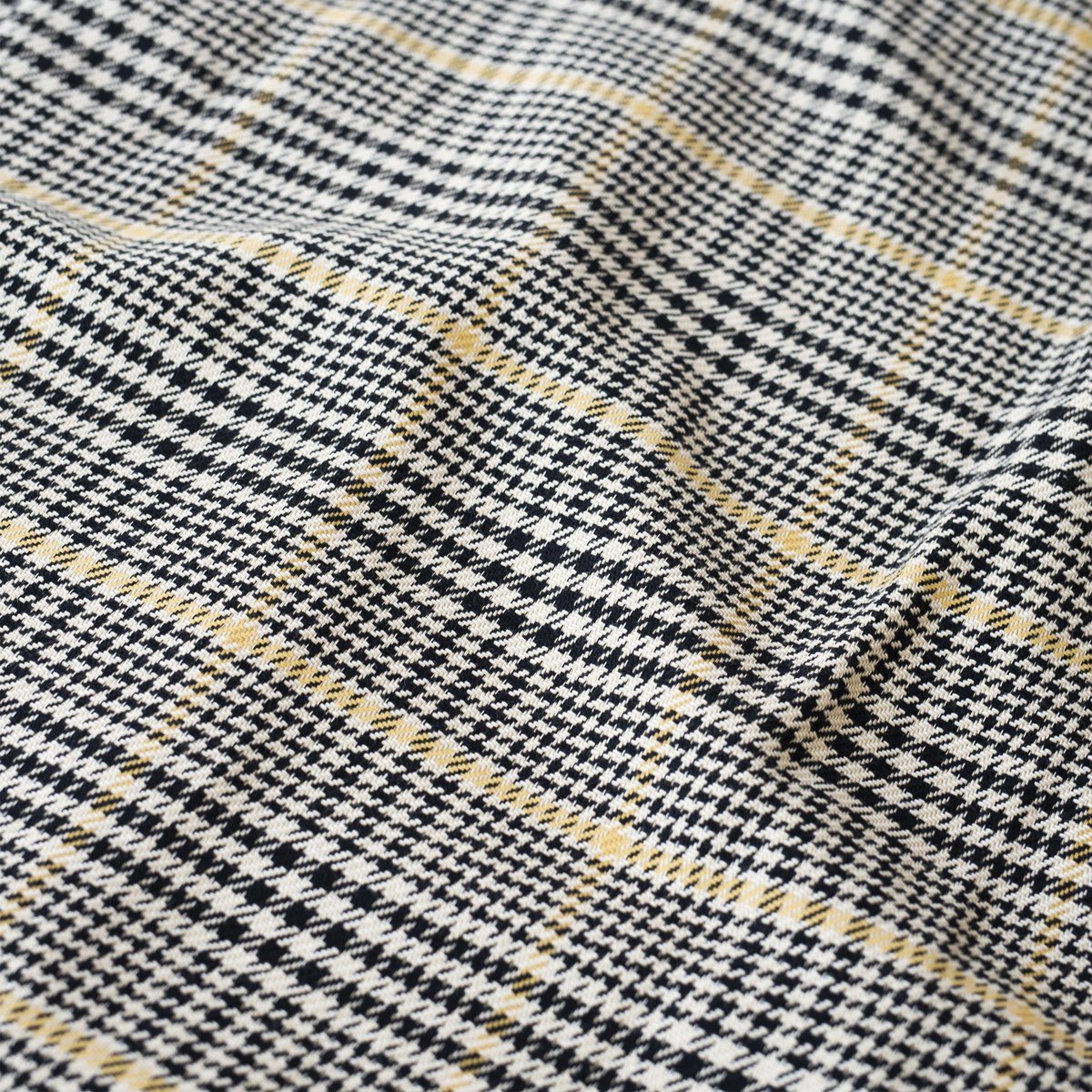 Gitman Bros. Vintage Cotton Houndstooth Tweed Long Sleeve Camp Shirt - Black - Image 5 of 5