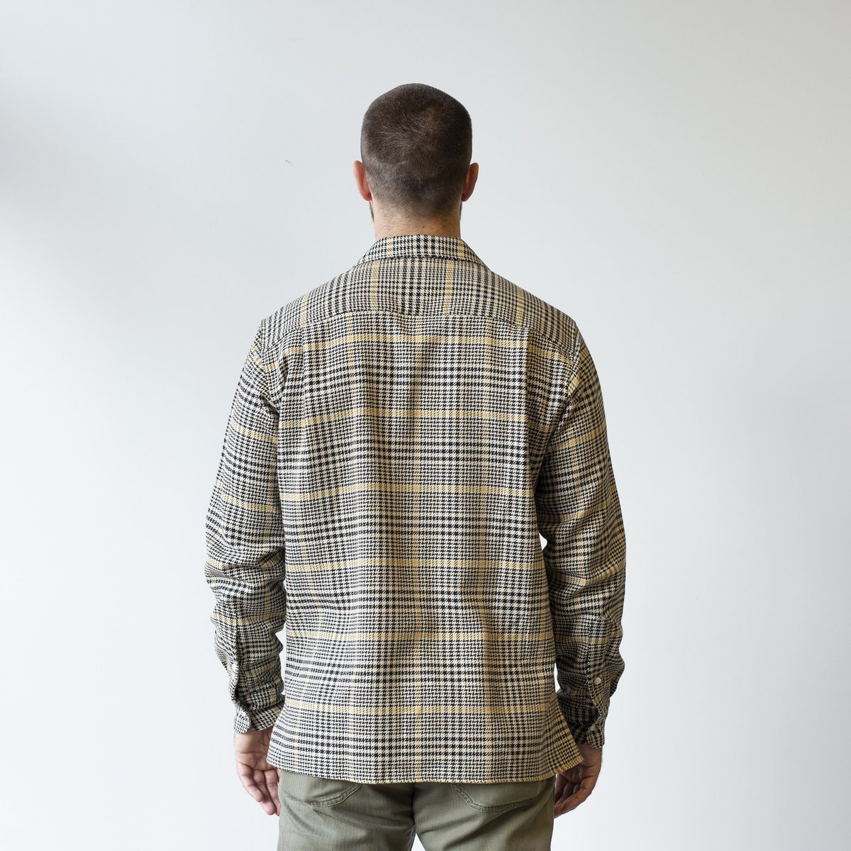 Gitman Bros. Vintage Cotton Houndstooth Tweed Long Sleeve Camp Shirt - Black - Image 2 of 5