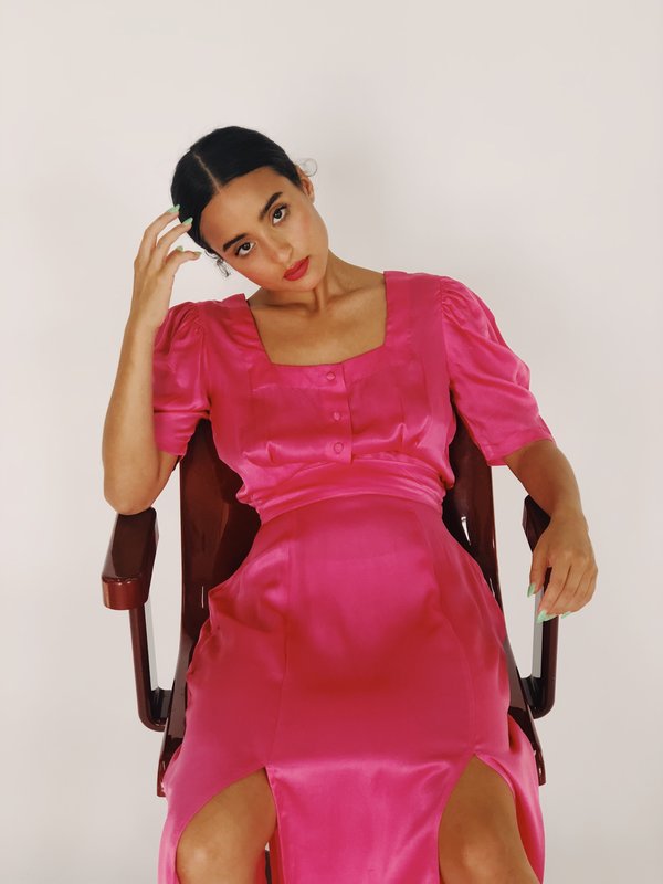 Hannah Kristina Metz Silk Satin Emma Skirt - Fuchsia Hannah Kristina Metz Silk Satin Emma Skirt - Fuchsia