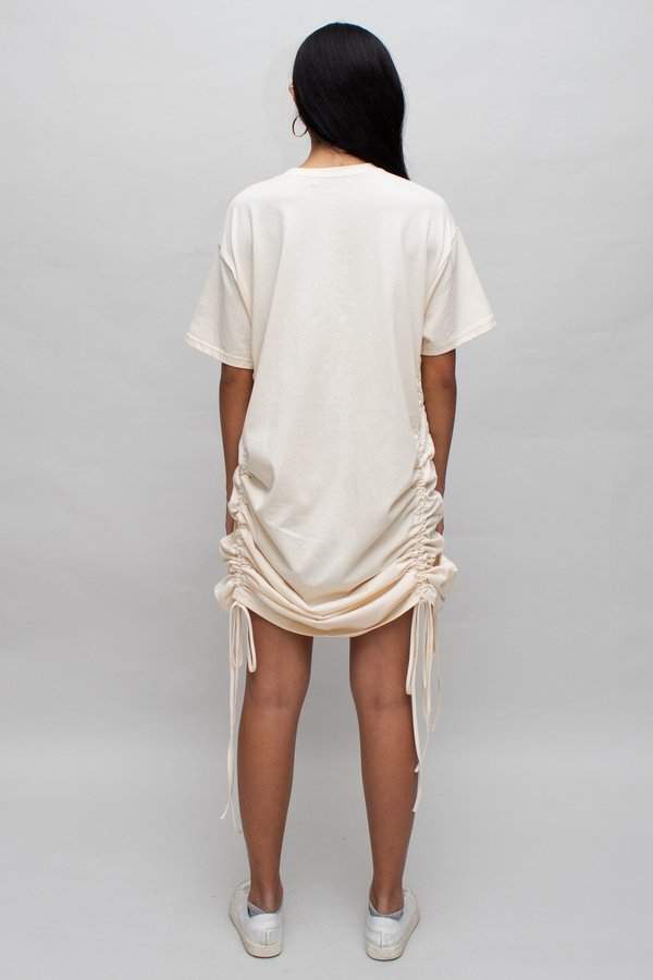 cream t shirt dress boohoo Women's Premium Jersey Knot Side T-Shirt in | Size: 12 Buy Threadbare Cream Denim T