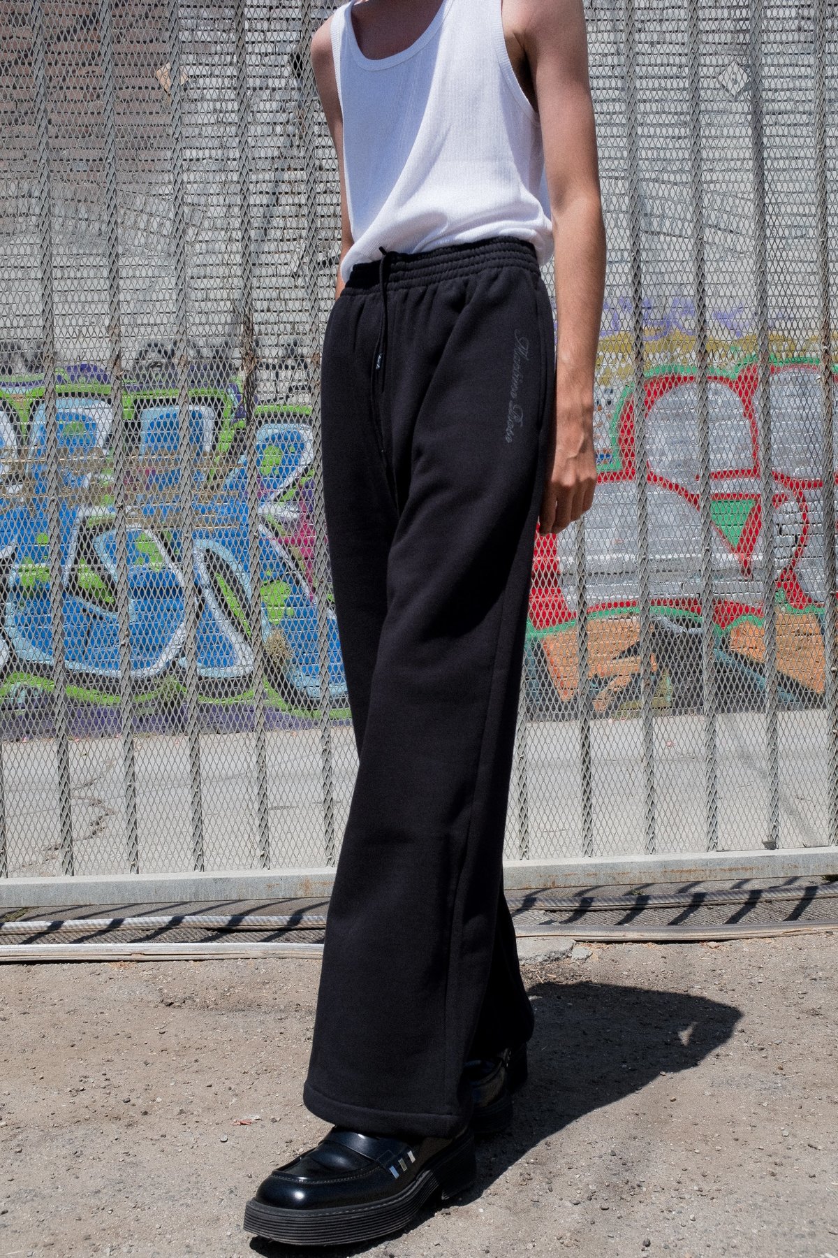 Martine Rose Wide Leg Sweat Pant - Black | Garmentory