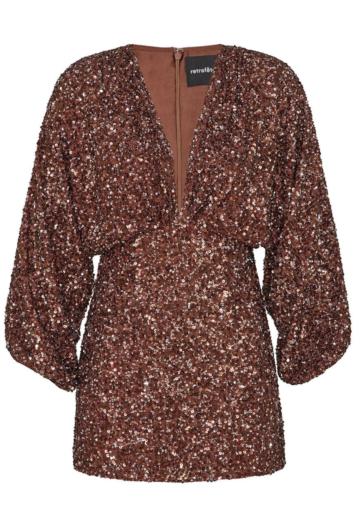 Retrofete Aubrielle Dress - Brown Mix | Garmentory Retrofete Aubrielle Dress - Brown Mix | Garmentory