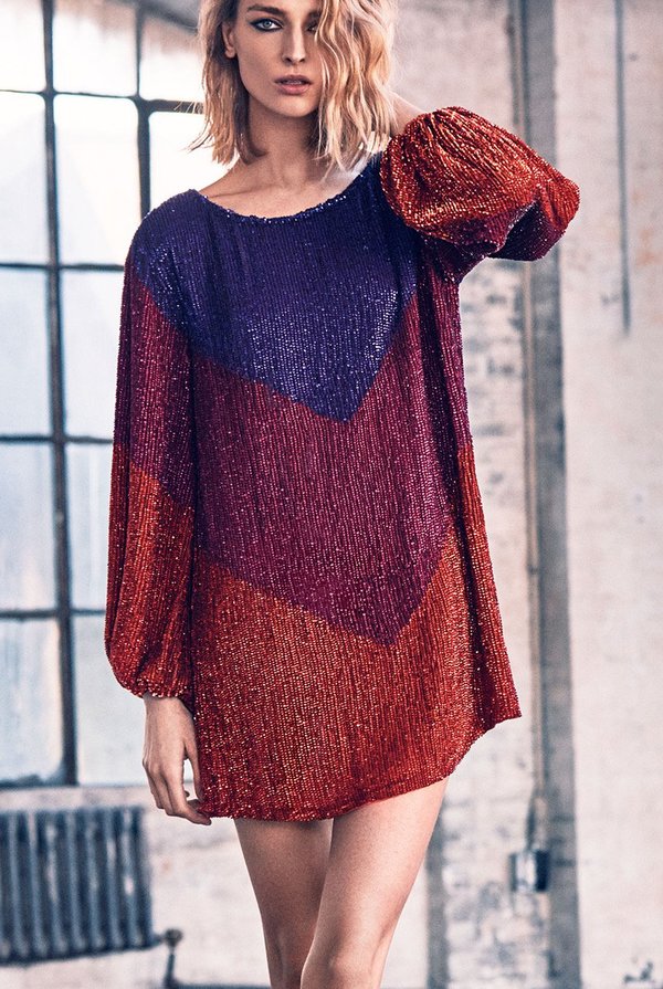 Retrofete Grace Dip Dye Dress Red on Garmentory