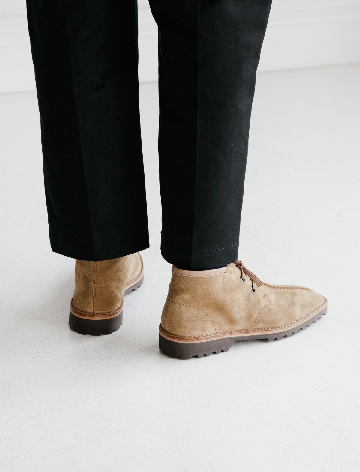light beige desert boots