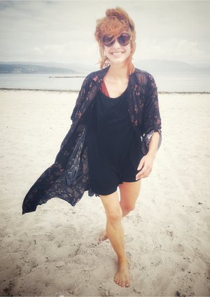 Berenik RAYON LONG SUMMER DRESS/COAT - printed black/rust Berenik RAYON LONG SUMMER DRESS/COAT - printed black/rust