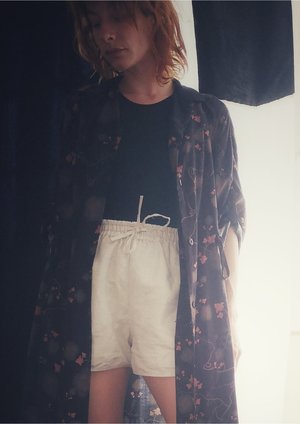 Berenik RAYON LONG SUMMER DRESS/COAT - printed black/rust Berenik RAYON LONG SUMMER DRESS/COAT - printed black/rust