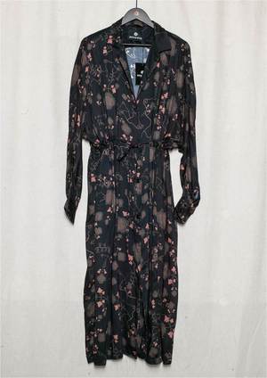 Berenik RAYON LONG SUMMER DRESS/COAT - printed black/rust Berenik RAYON LONG SUMMER DRESS/COAT - printed black/rust