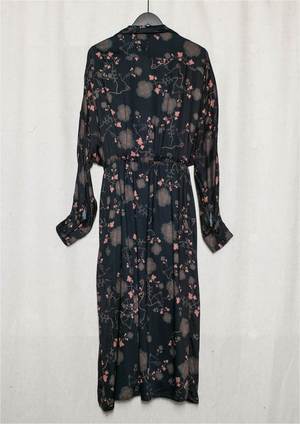 Berenik RAYON LONG SUMMER DRESS/COAT - printed black/rust Berenik RAYON LONG SUMMER DRESS/COAT - printed black/rust