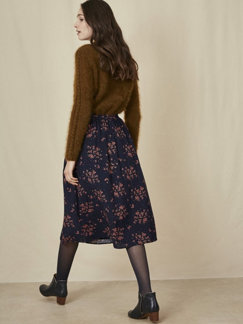 Des Petits Hauts Vilma Midi Skirt - Marine