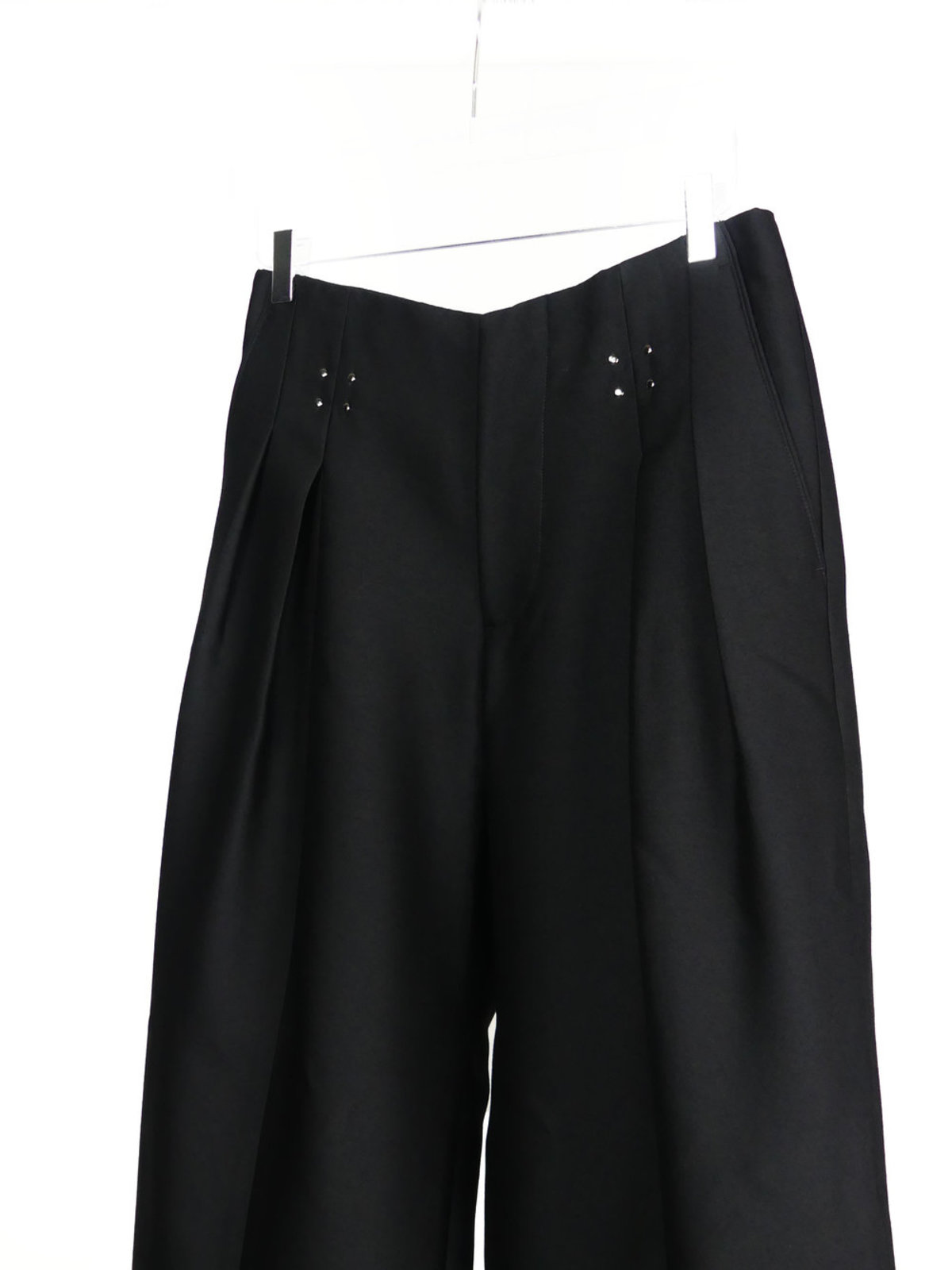 MÜNN WOOL SILK WIDE TROUSERS - BLACK - Image 4 of 6