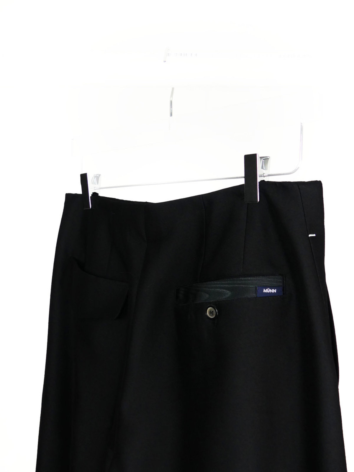 MÜNN WOOL SILK WIDE TROUSERS - BLACK - Image 5 of 6