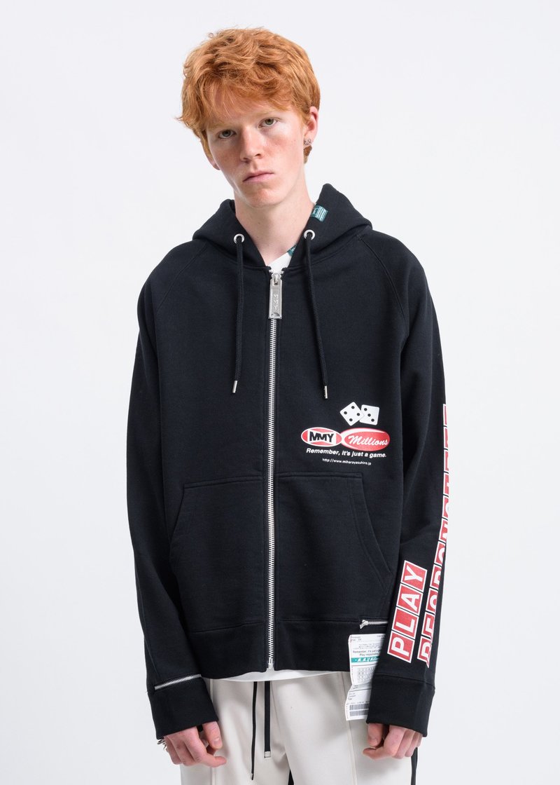 Mihara Yasuhiro Side Slit Zip Hoodie - Black | Garmentory