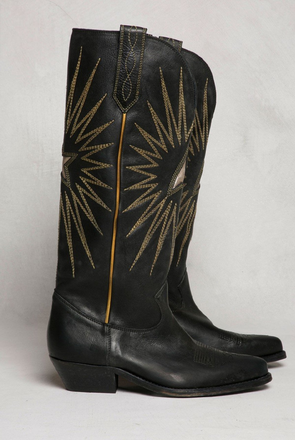 Golden Goose Wish Star Shiny Leather Boot - Black | Garmentory