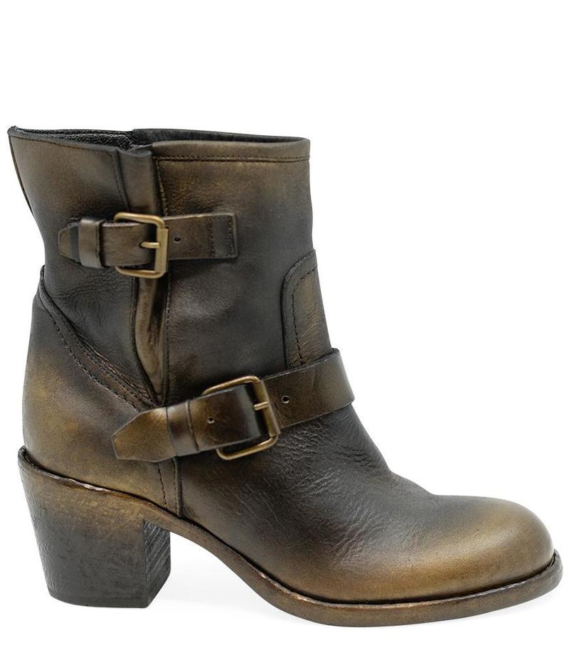Elena Iachi Black And Gold Biker Boots ELENA IACHI MOTORCYCLE BOOT