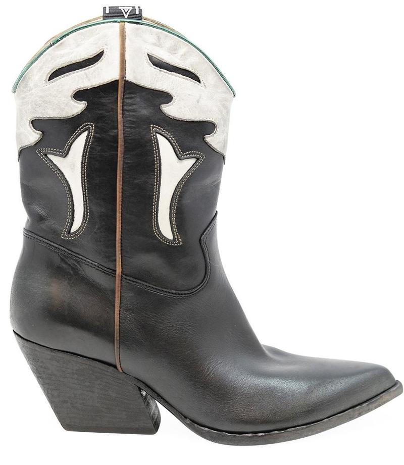 Elena Iachi Western Boots Black/White Garmentory