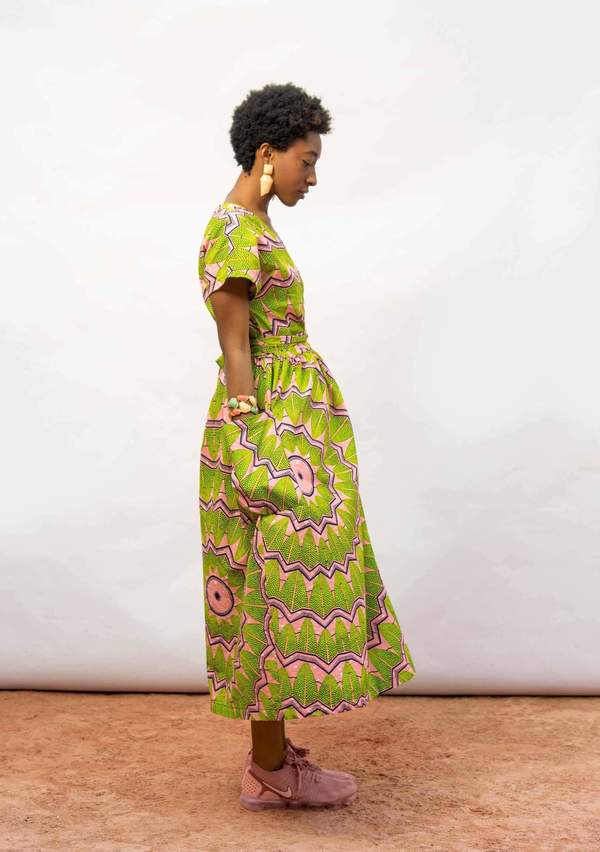 Yevu Midi Wrap Dress - Watermelon | Garmentory