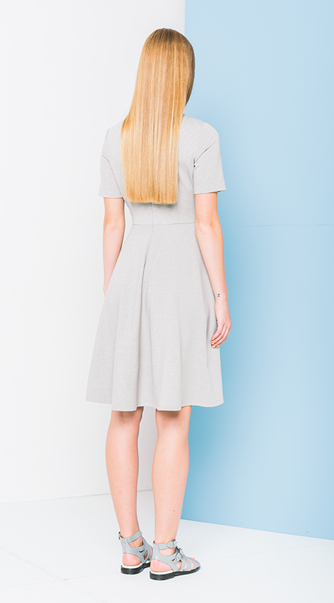 Obakki Variegated Knit Flare Dress Obakki Variegated Knit Flare Dress