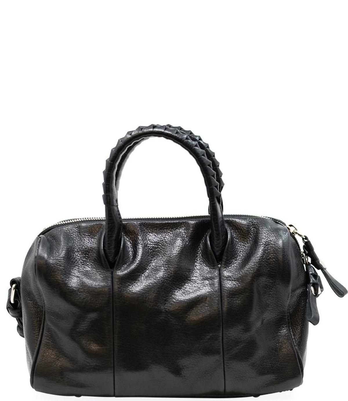 Cornelian Taurus Black Leather Boston Bag | Garmentory