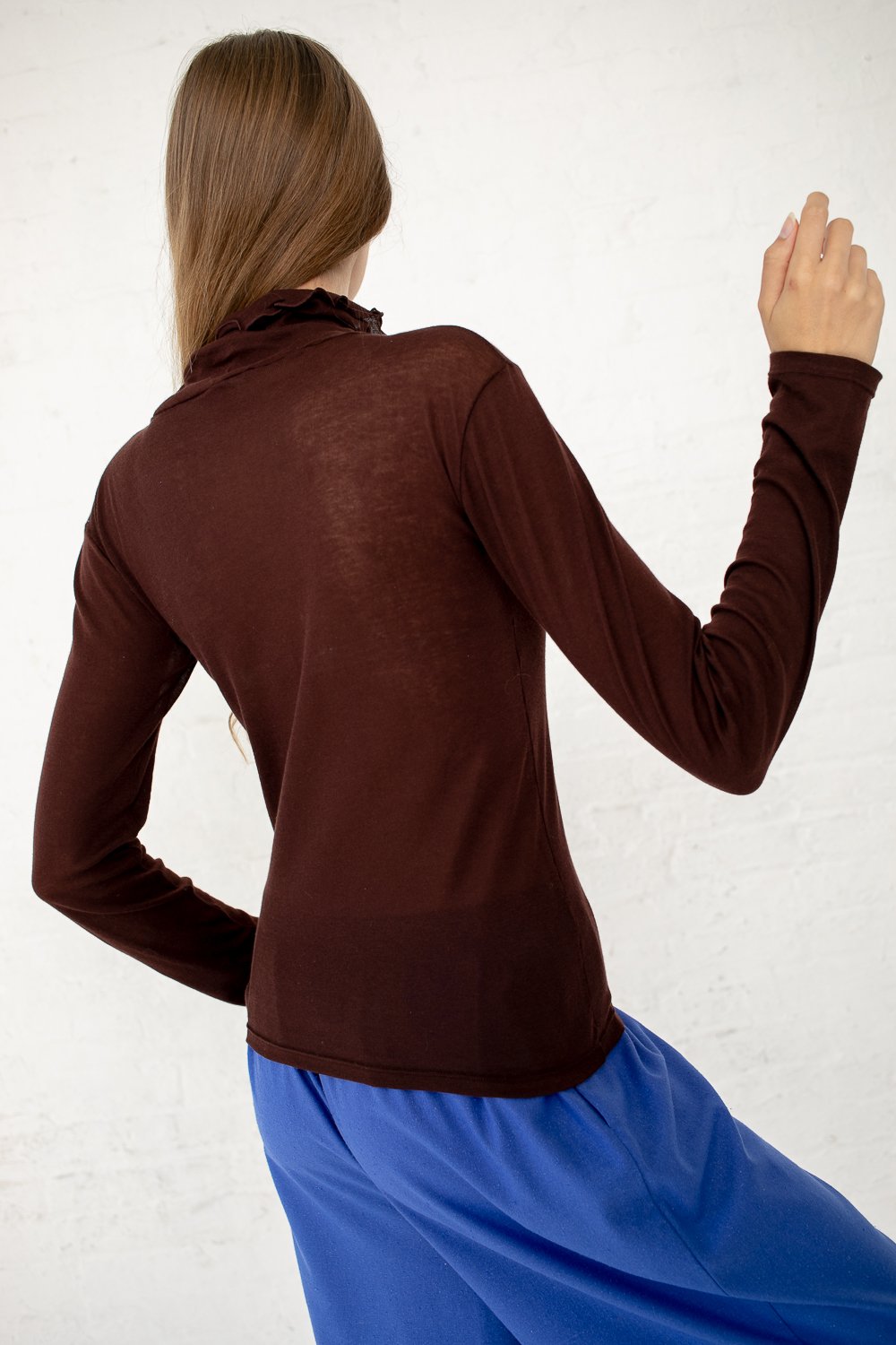 【BASERANGE】Puig Turtle Neck-Cotton Gaze Baserange Puig Cotton Gaze Turtleneck - Turnip Brown | Garmentory