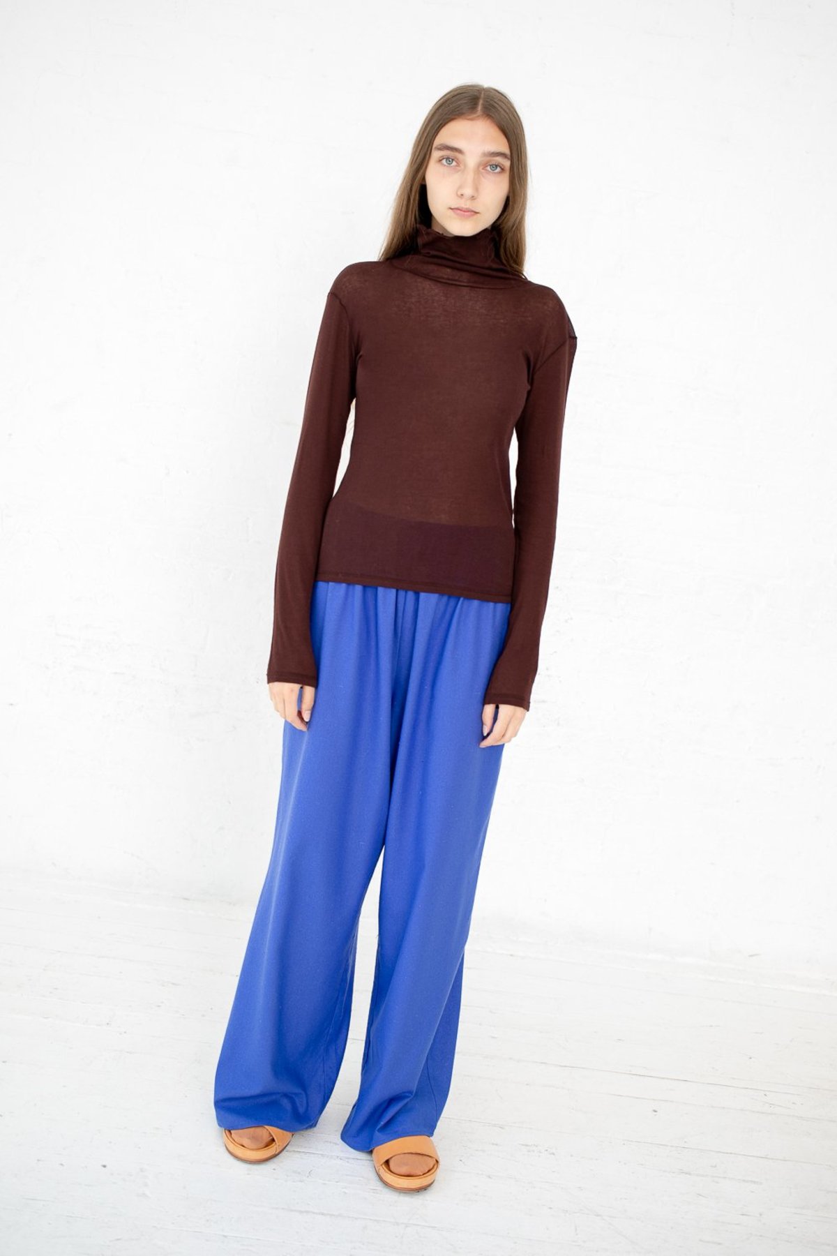 【BASERANGE】Puig Turtle Neck-Cotton Gaze Baserange Puig Cotton Gaze Turtleneck - Turnip Brown | Garmentory