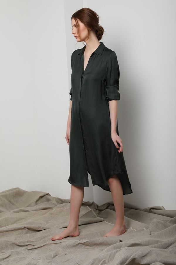 Neu Nomads Shirt Dress - Olive Green | Garmentory Neu Nomads Shirt Dress - Olive Green | Garmentory