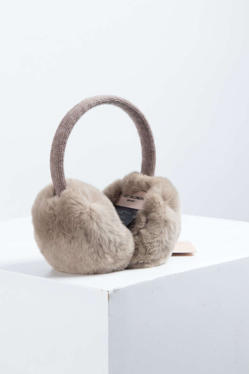 YVES SALOMON Wool/Cashmere Rex Earmuffs - Opal Grey | Garmentory