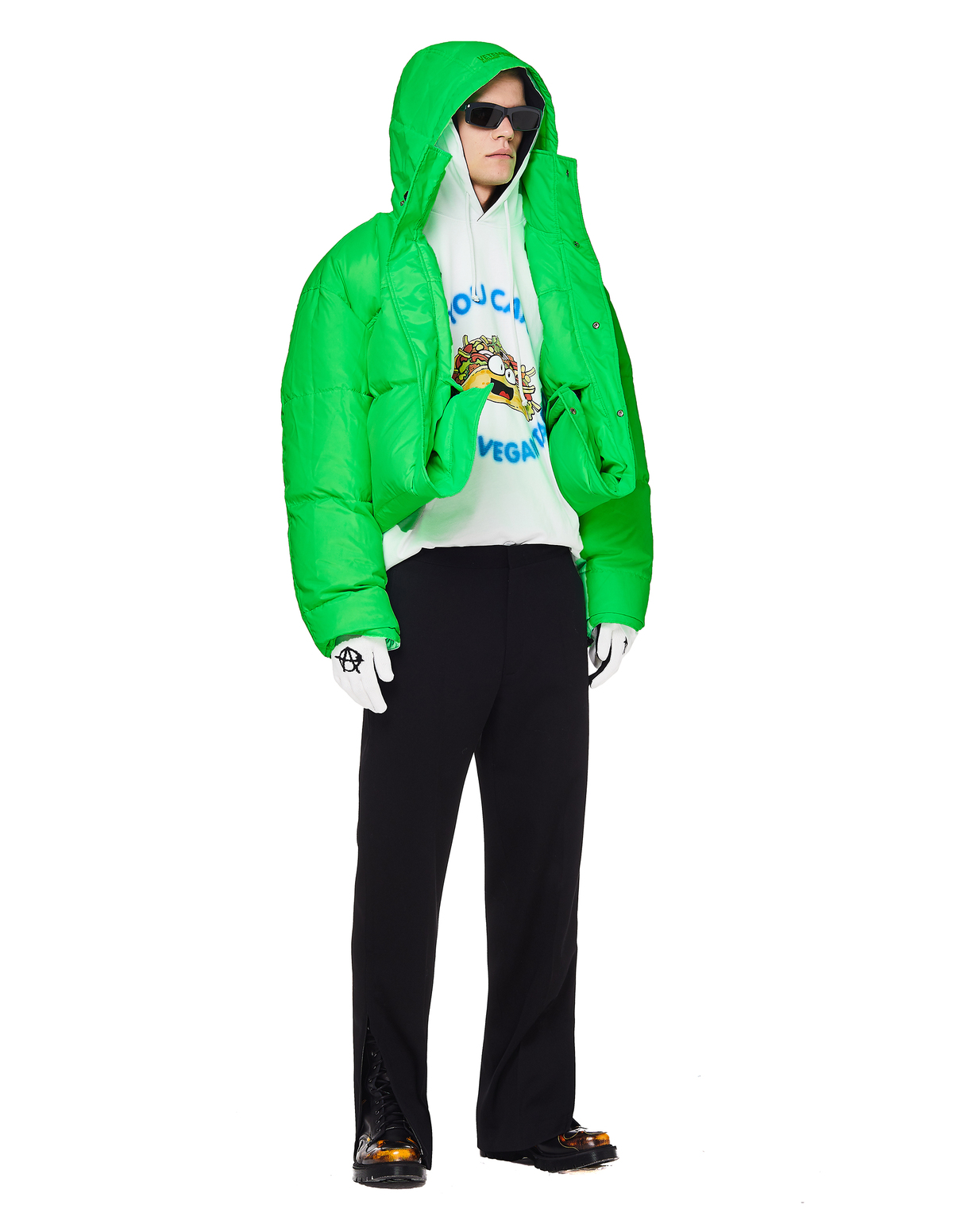 Vetements Taco Cotton Hoodie - WHITE | Garmentory