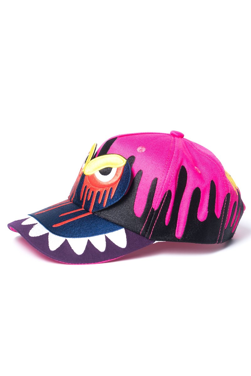 walter van beirendonck モンスター顔ピンクキャップ Walter Van Beirendonck Drip Monster Cap | Garmentory