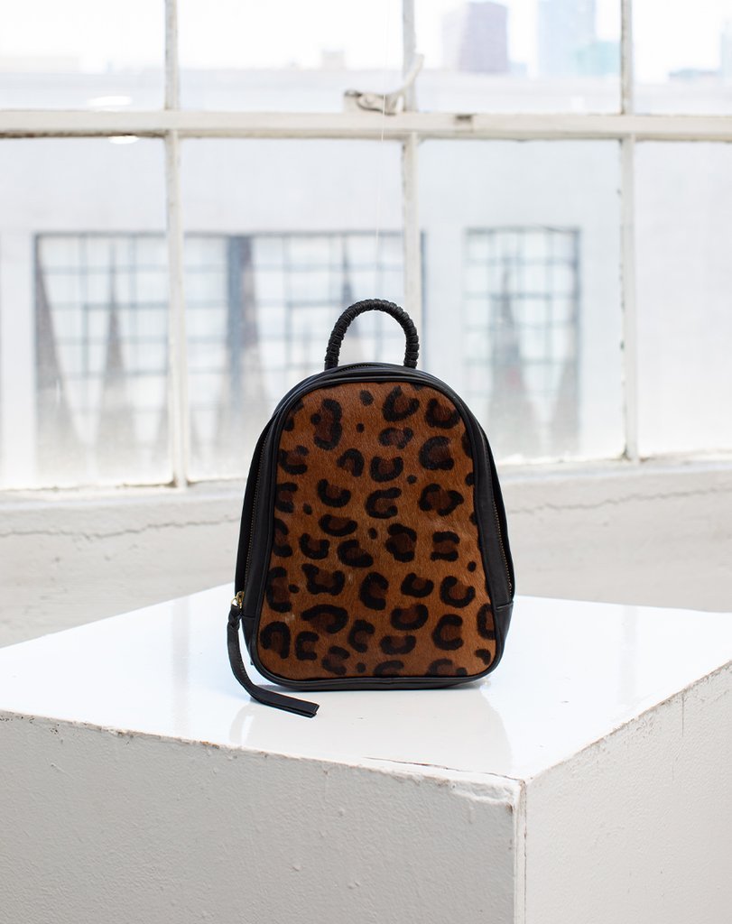 Cleobella Leopard Print Backpack Leopard Backpack, Animal Print Cheetah Brown Men Women Kids  main image 3