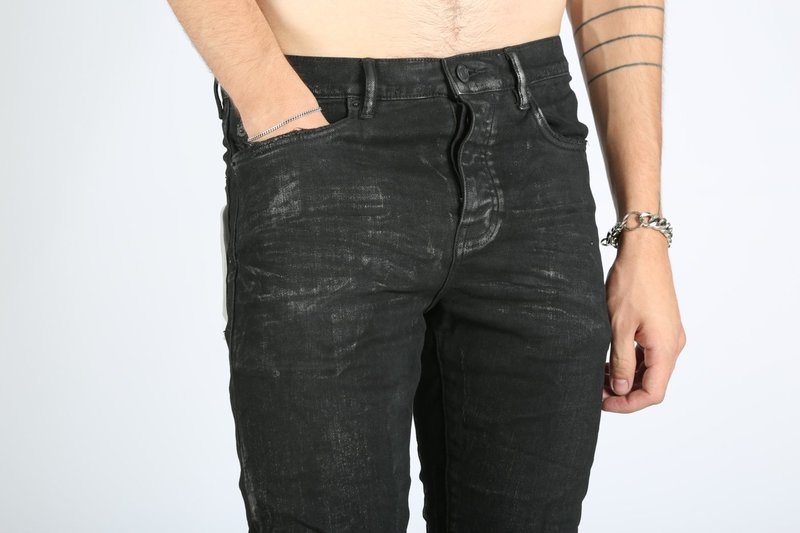 Purple Brand P001 Denim - Black Wash Metallic Silver