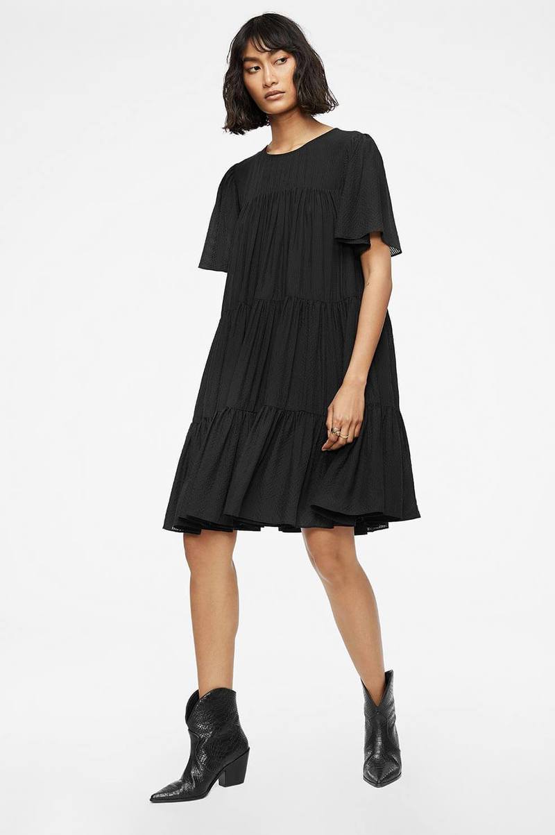 anine bing tabitha dress black Anine Bing Tabitha Babydoll Dress
