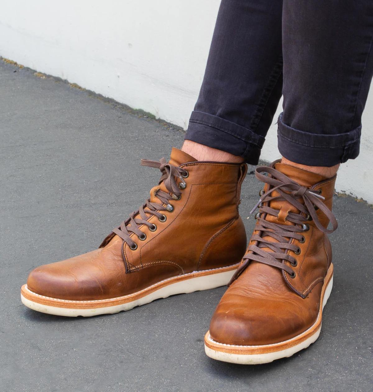 Sutro San Francisco Charlton Mens Brown Leather Lace Up Vibram Boots Size US 8 Sutro Charlton - Vibram Sole - Honey | Work Boots | Huckberry main image 2