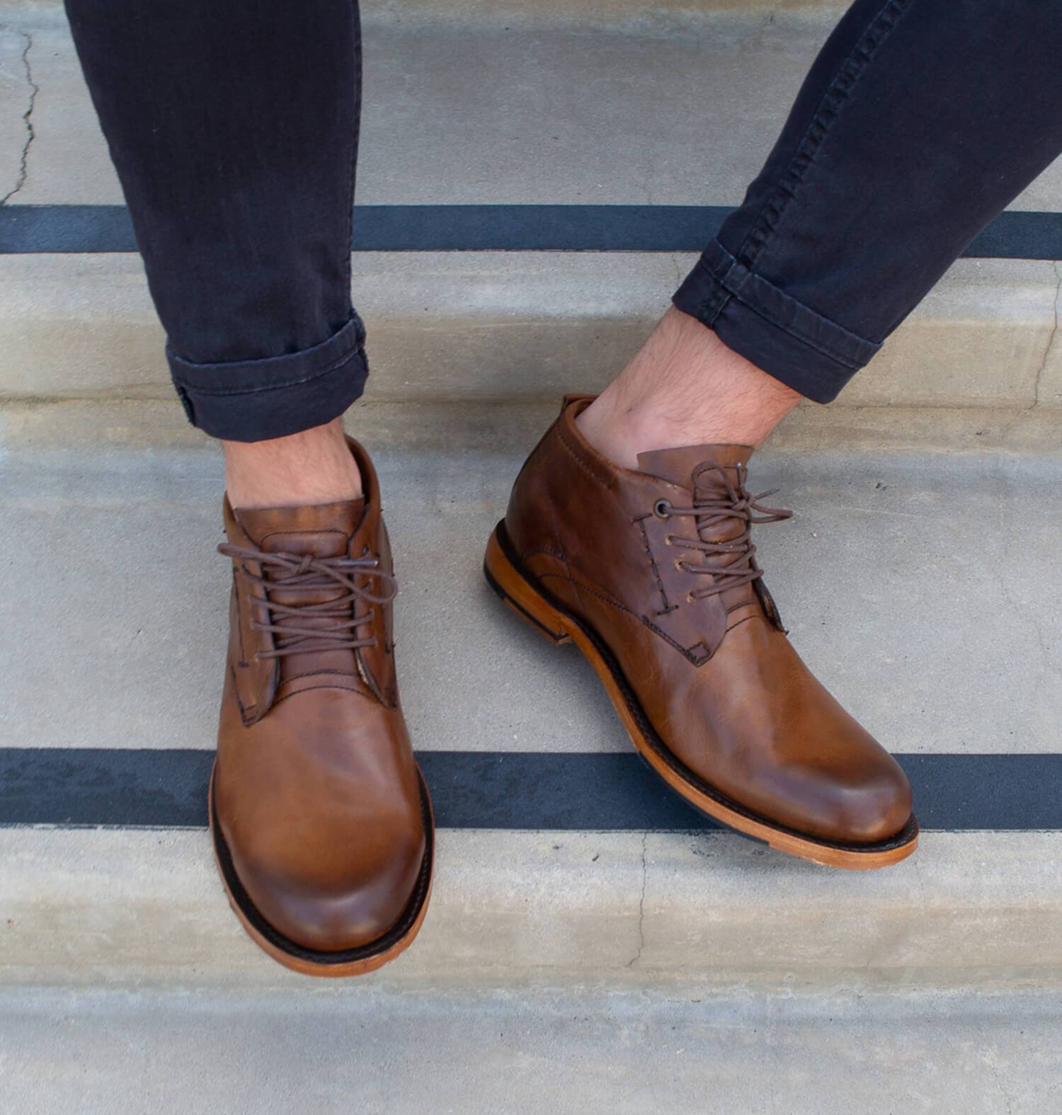 Sutro Boots Mens 10.5 D Lee Chukka Honey Brown Leather Lace Up Shoes Classic Chukka Boots- Wooden by Lethato main image 2