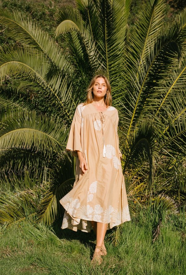 Natalie Martin Fernanda Dress - Tan Batik | Garmentory