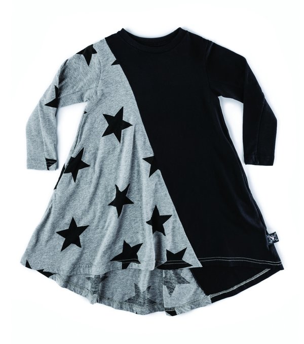 Kids Nununu 1/2 & 1/2 Star 360 Dress - Black/Heather Grey Kids Nununu 1/2 & 1/2 Star 360 Dress - Black/Heather Grey