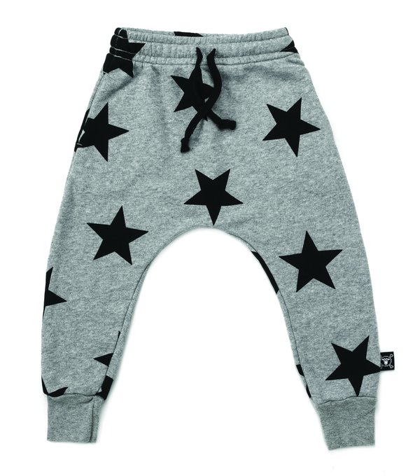 Kids Nununu Star Baggy Pants - Heather Grey Kids Nununu Star Baggy Pants - Heather Grey