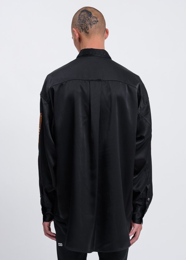 Christian Dada Feather Embroidery Shirt - Black | Garmentory