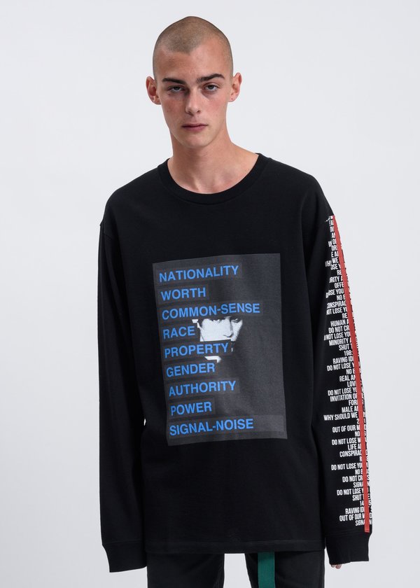 Christian Dada Graphic Print Long Sleeve T-shirt - Black | Garmentory