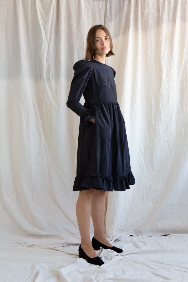 Batsheva Black Moire Dress on Garmentory Batsheva Black Moire Dress on Garmentory