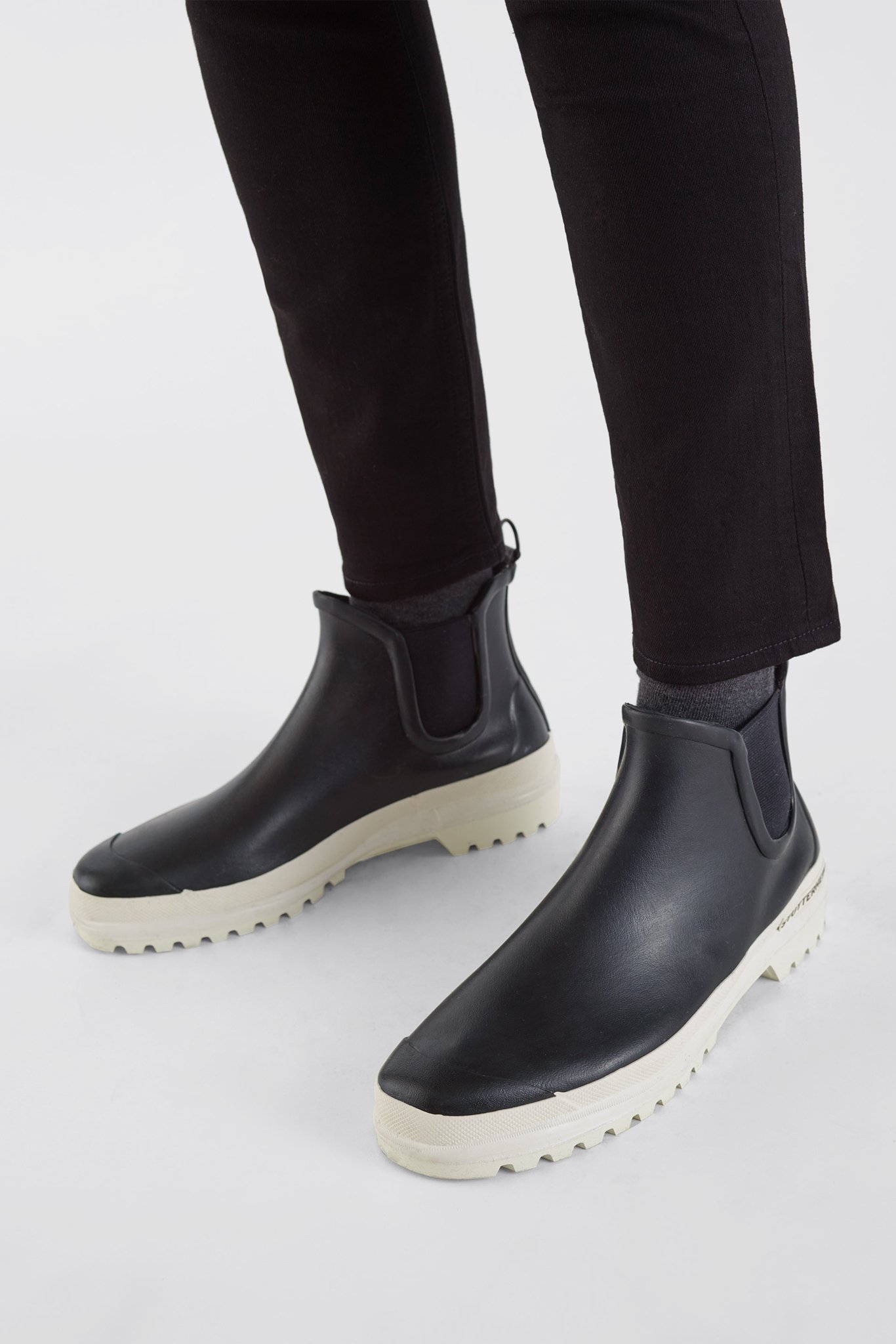 Stutterheim Chelsea Rainwalker Rain Boot Black/White Garmentory