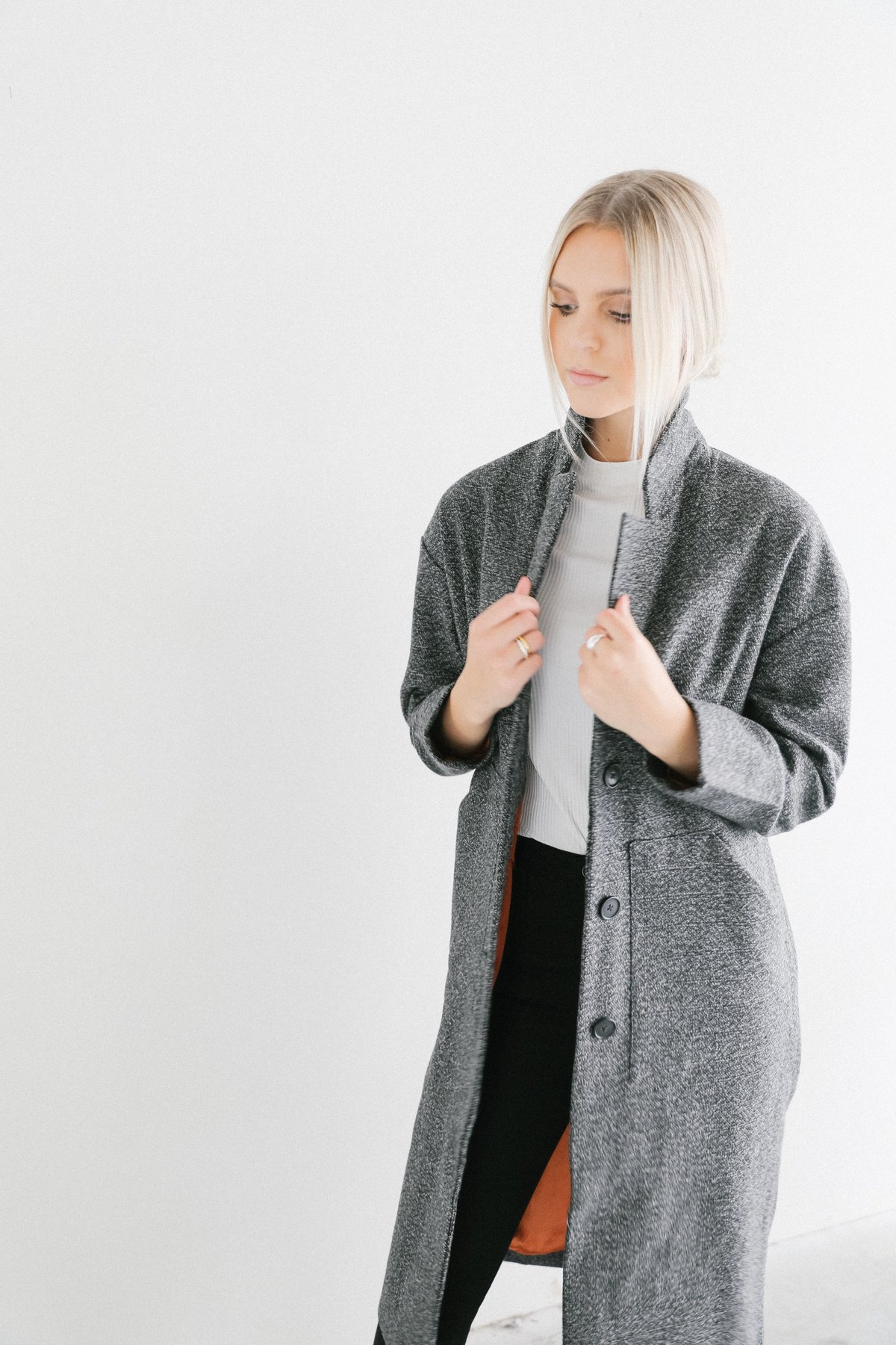 Neuw Harlem Tweed Coat - Grey Tweed - Image 4 of 5