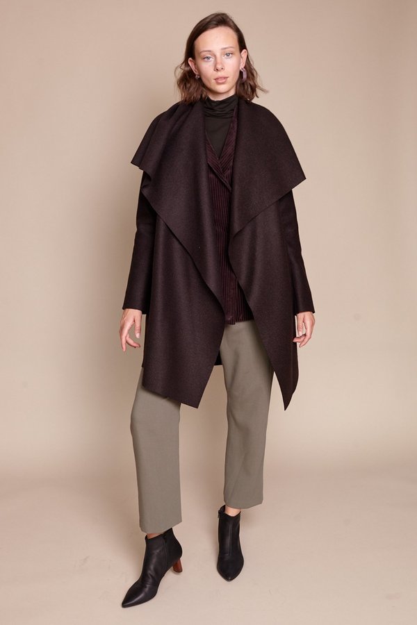 harris wharf london wool tie waist blanket coat