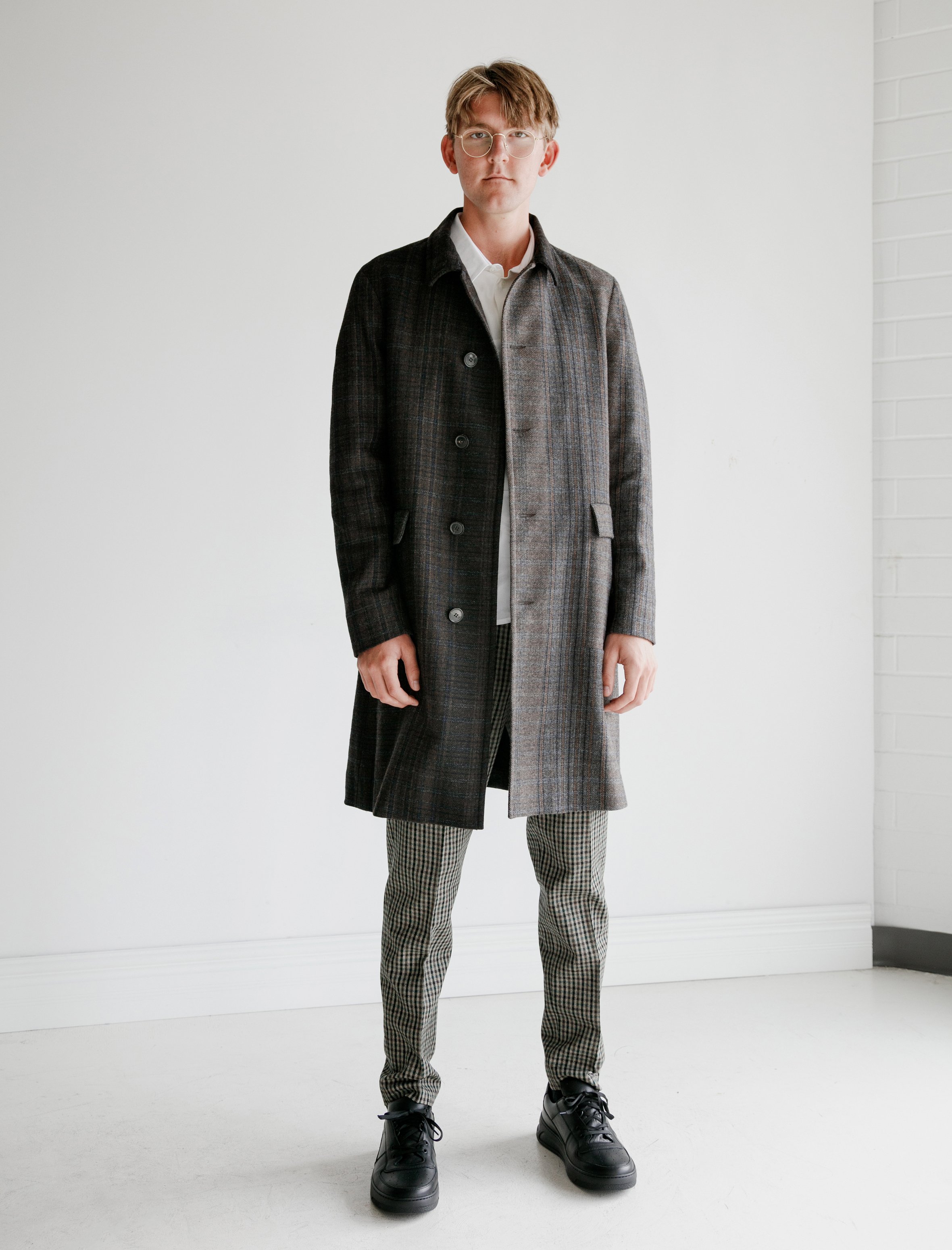 Stephan Schneider wool check coat size3