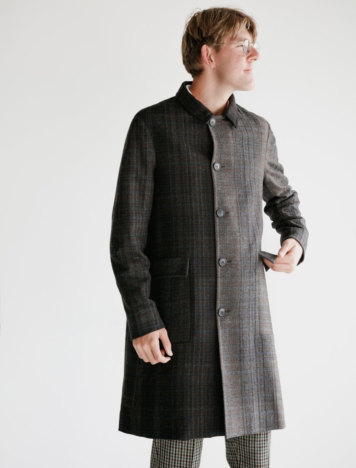 ジャケット・アウター Stephan Schneider wool check coat size3 STEPHAN SCHNEIDER Check Pattern Stand collar Wool jacket 3