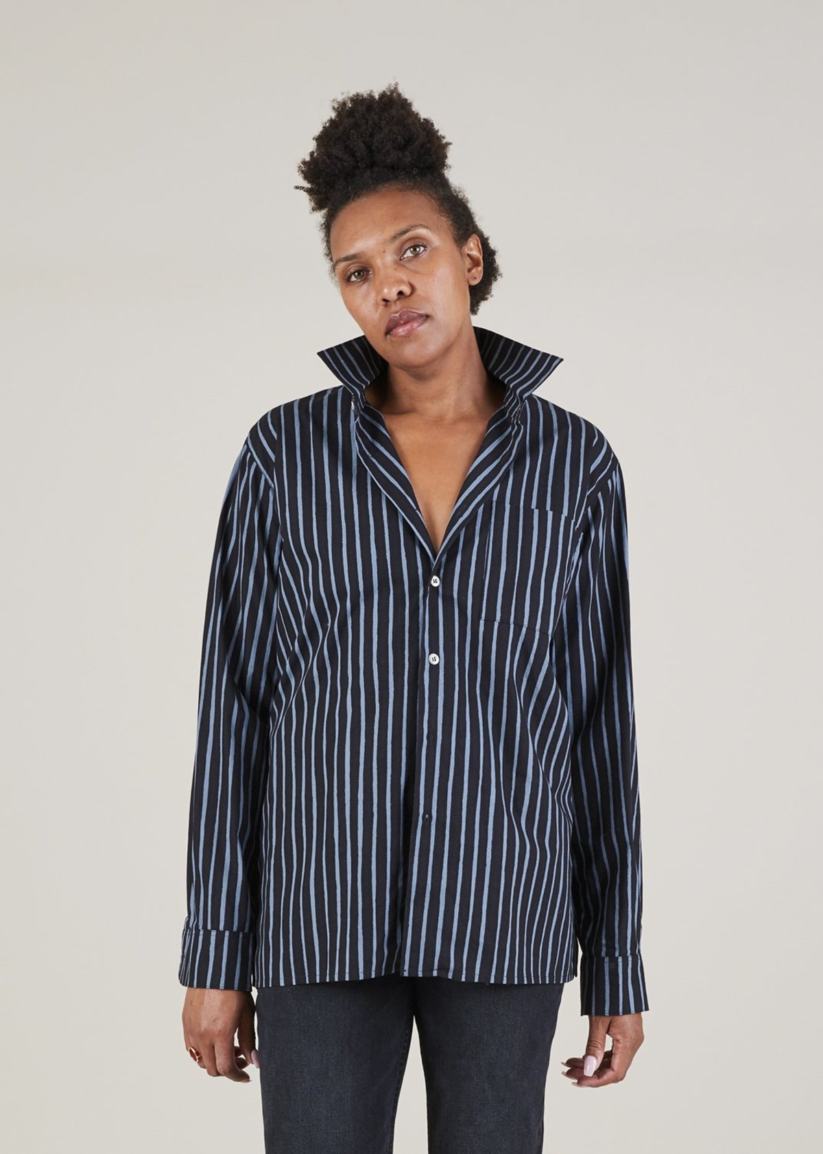 Marimekko Jokapoika Striped Shirt - black/grey stripe | Garmentory
