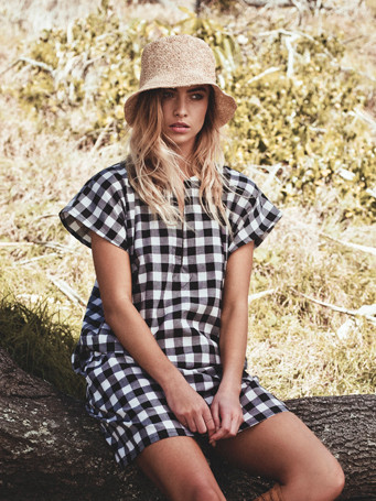 Lilya Alba Dress - Black/Cream Gingham Check Lilya Alba Dress - Black/Cream Gingham Check