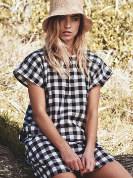 Lilya Alba Dress - Black/Cream Gingham Check Lilya Alba Dress - Black/Cream Gingham Check