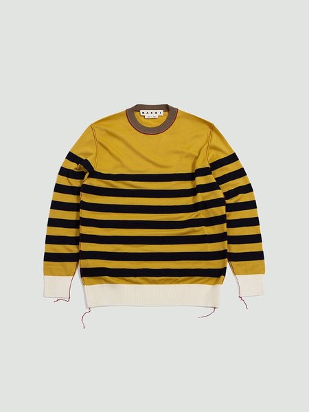 yellow striped jumper