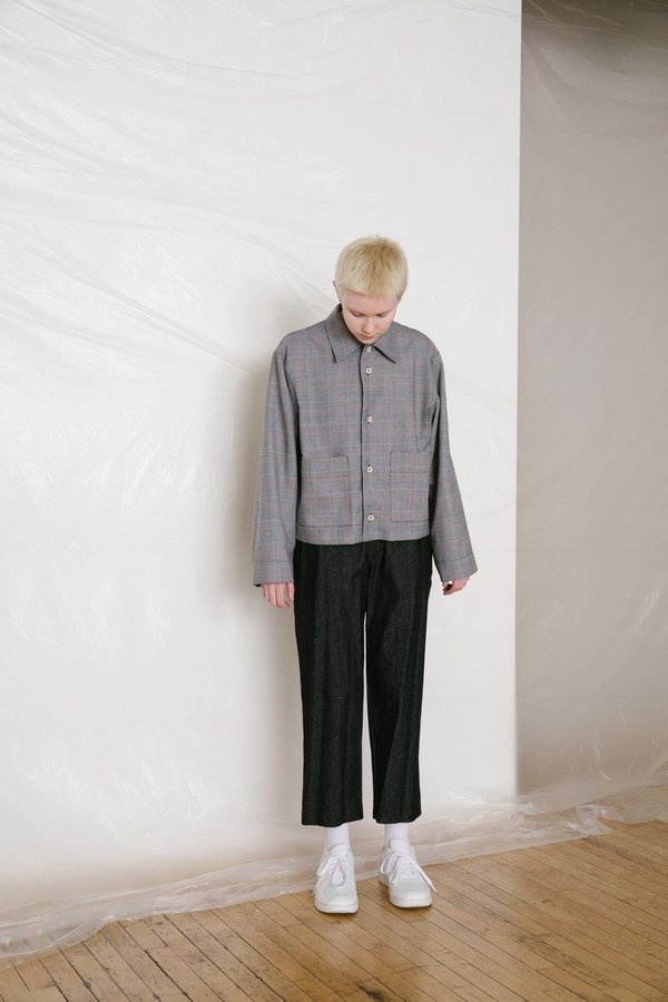 FAAN HIYO JACKET - deep navy plaid FAAN HIYO JACKET - deep navy plaid