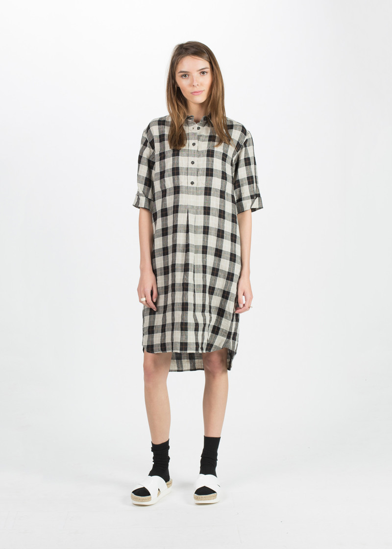 chinese dress ladies Linen Short Sleeve Wrap Dress – La Garçonne